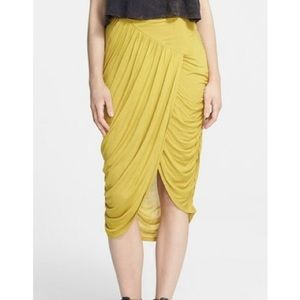 Free People Grecian Cascading Skirt in Mustard